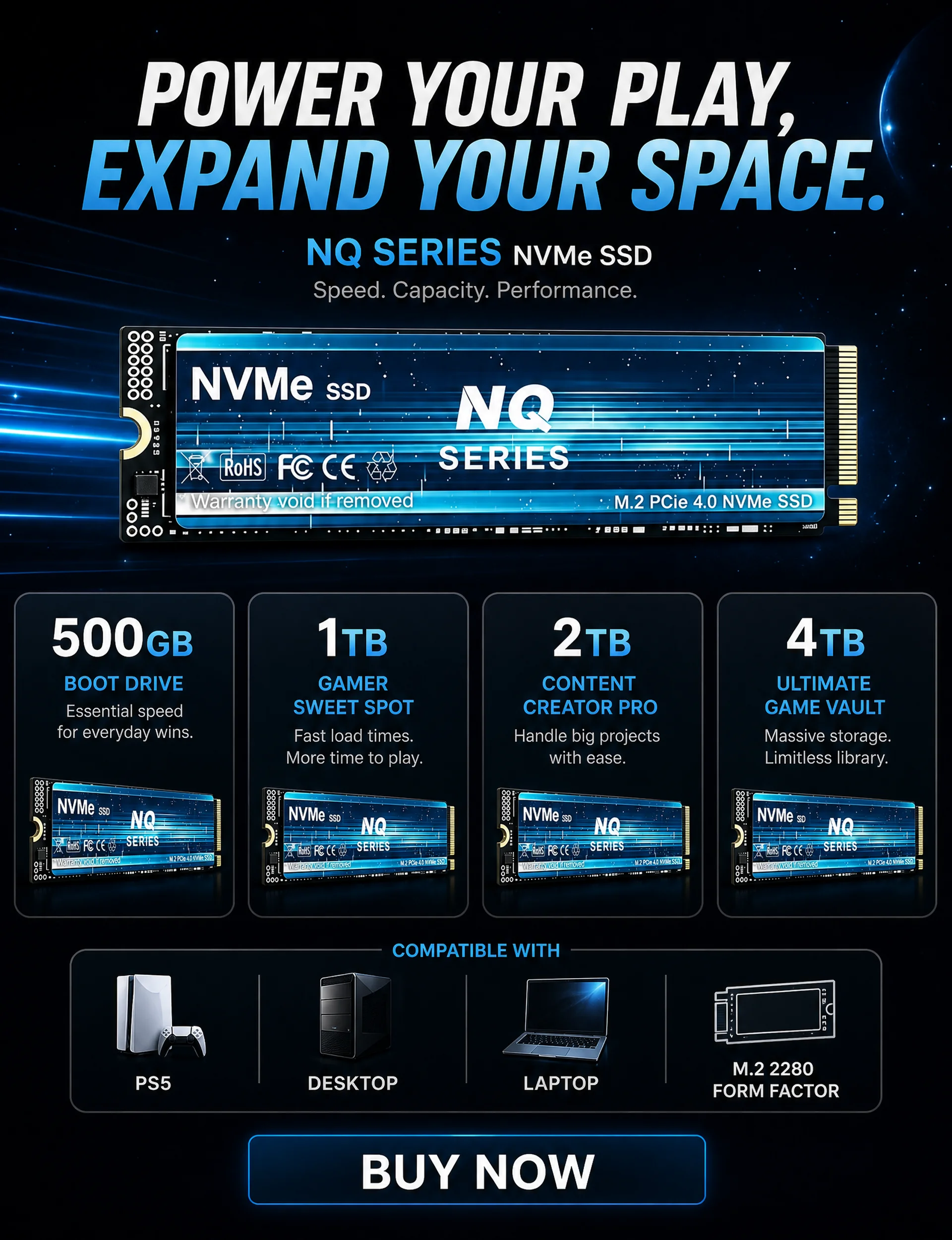 내장형 NQ 시리즈 NVMe SSD, 7300MB/s, - M.2 Nvme 4Tb Pcie 4.0 Ssd 리뷰 및 가격