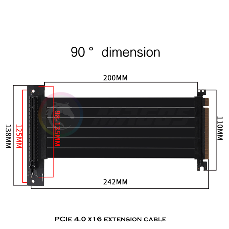 PCIE 4.0 X16 라이저 케이블 비디오 카드 확장 - Pcie 4.0 X16 Riser Cable 90 Degree 리뷰 및 가격
