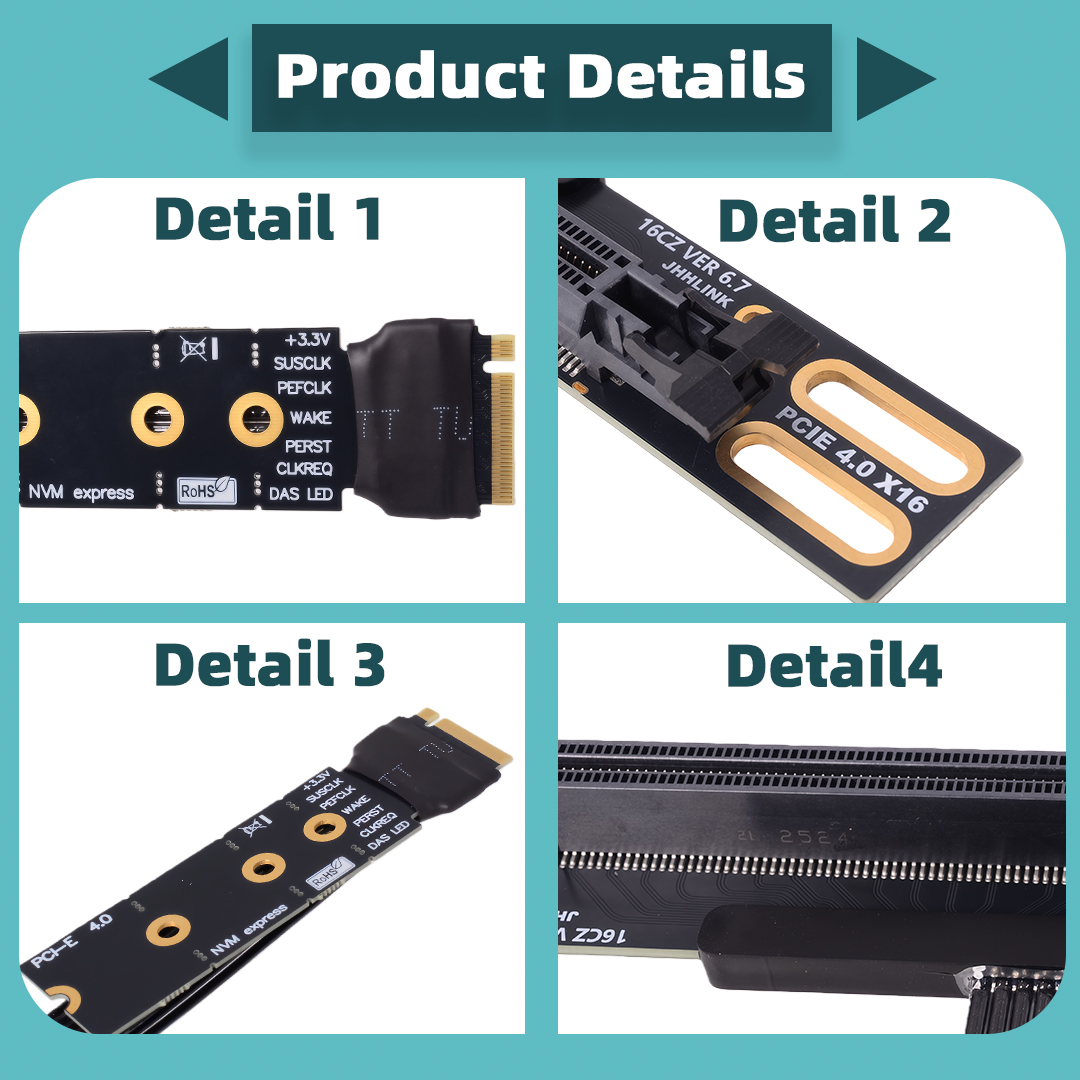 M.2 NVMe to PCIe 4.0 x16 라이저 케 - Pcie 4.0 X16 Riser Cable 90 Degree 리뷰 및 가격